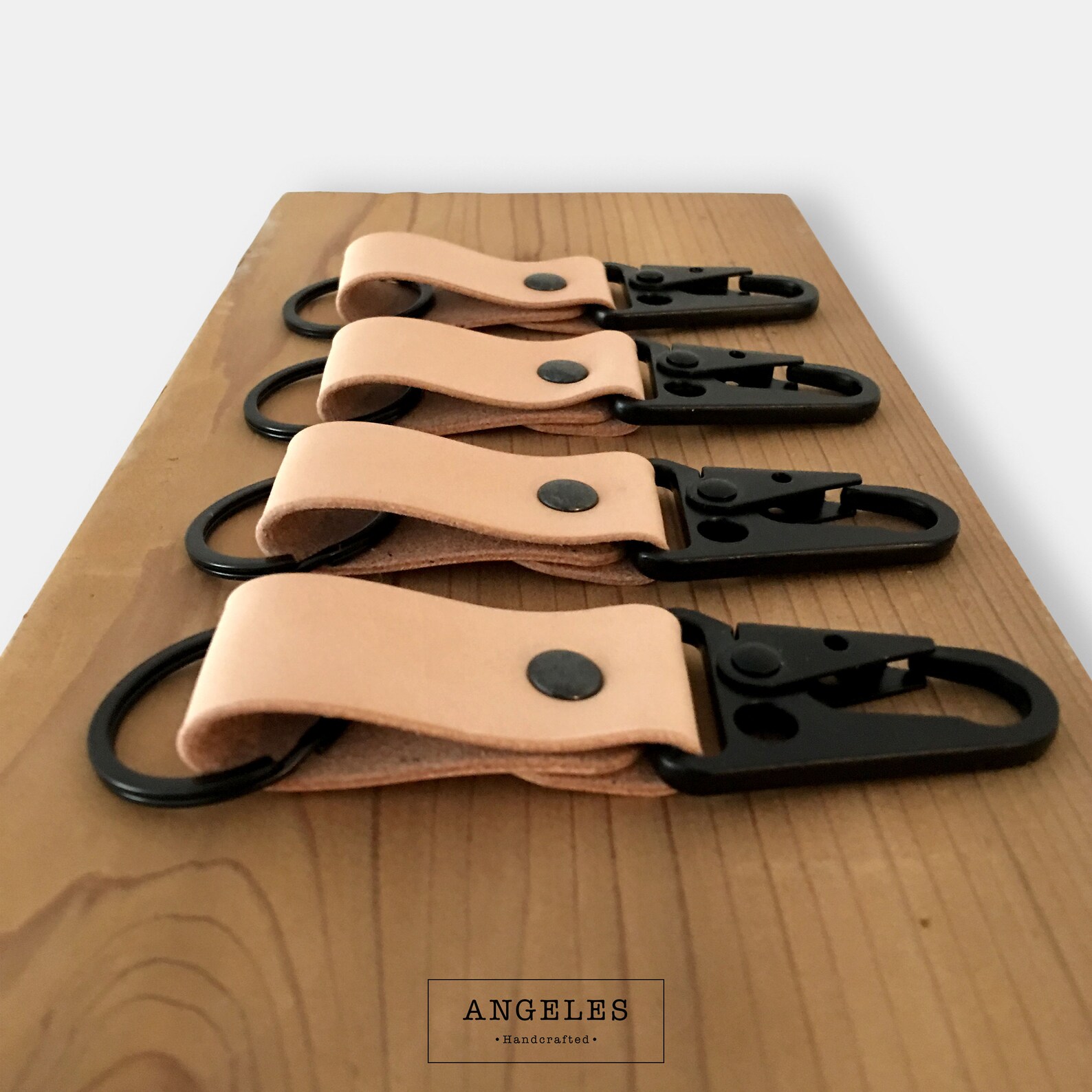 Snap Hooks Leather Keychain Leather Keychain Handmade Keychain Vegetable Tanned Leather Keychain