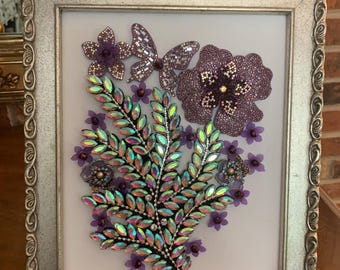 Einzigartige gerahmte Vintage Schmuckkunst
