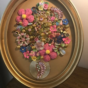 OOAK Framed Vintage Jewelry Art