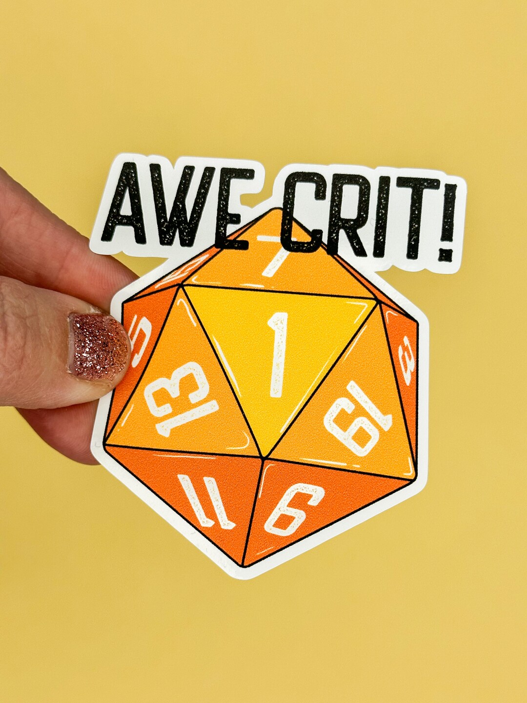Awe Crit! | Dungeons and Dragons Themed Sticker | Water Bottle Sticker ...