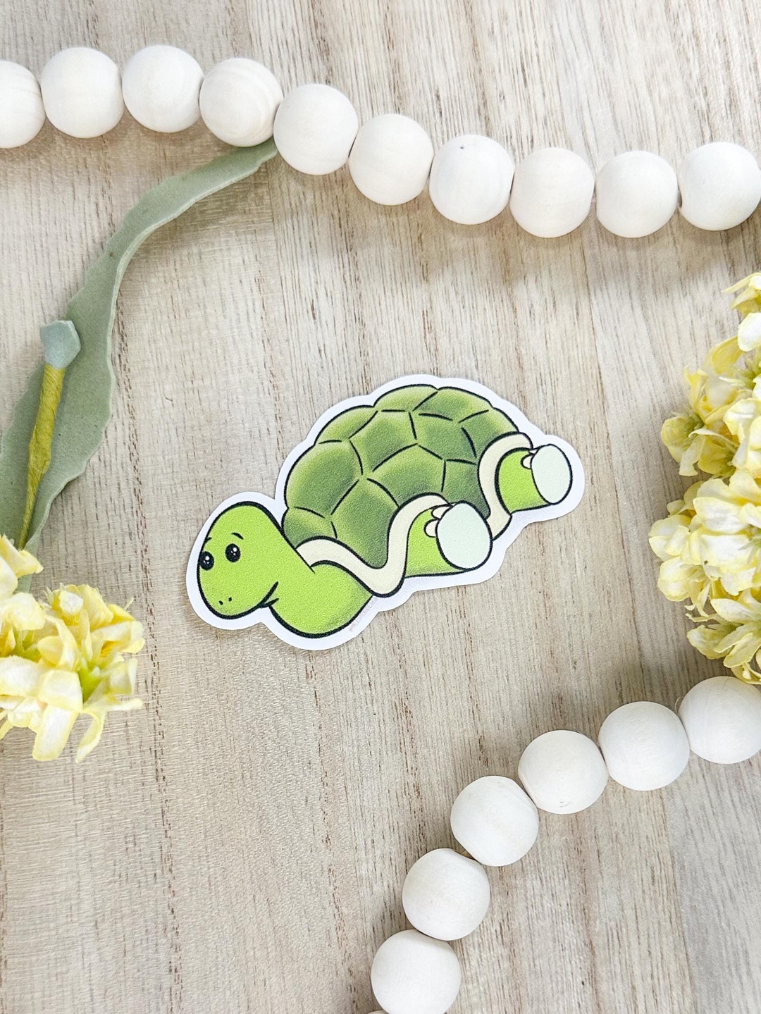 Cute Turtle Vinyl Sticker | Water Bottle Sticker | Slow and Steady Wins ...
