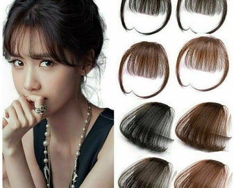 Thin Neat Air Bangs- Clip On- Hairpiece - Remy Natural Bangs - Human Hair Extensions -Hair accessories - Clip in Hair Bangs - Gift for women