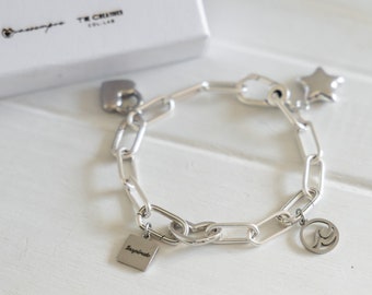 S925 Sterling Silver Bracelet | Charm Bracelet | Pandora Custom Bracelet | Inspire Jewelry | Wave Ocean Charm | Love Bracelet | Best Friends