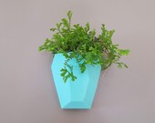 V1 Small Geometric faceted wall planter, 3D printed planter, floating planter, cute white planter, geometric planter, wall planter