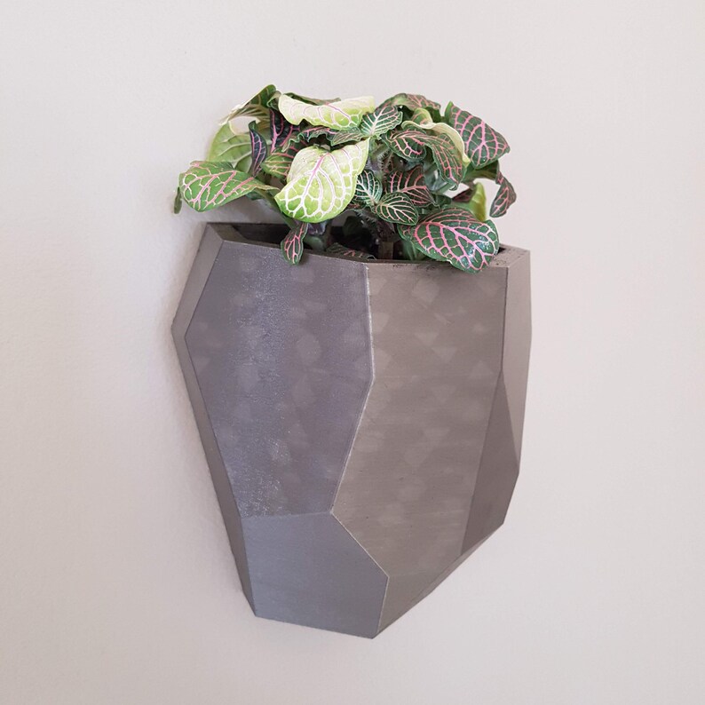 V2 Medium Geometric faceted wall planter 3D printed