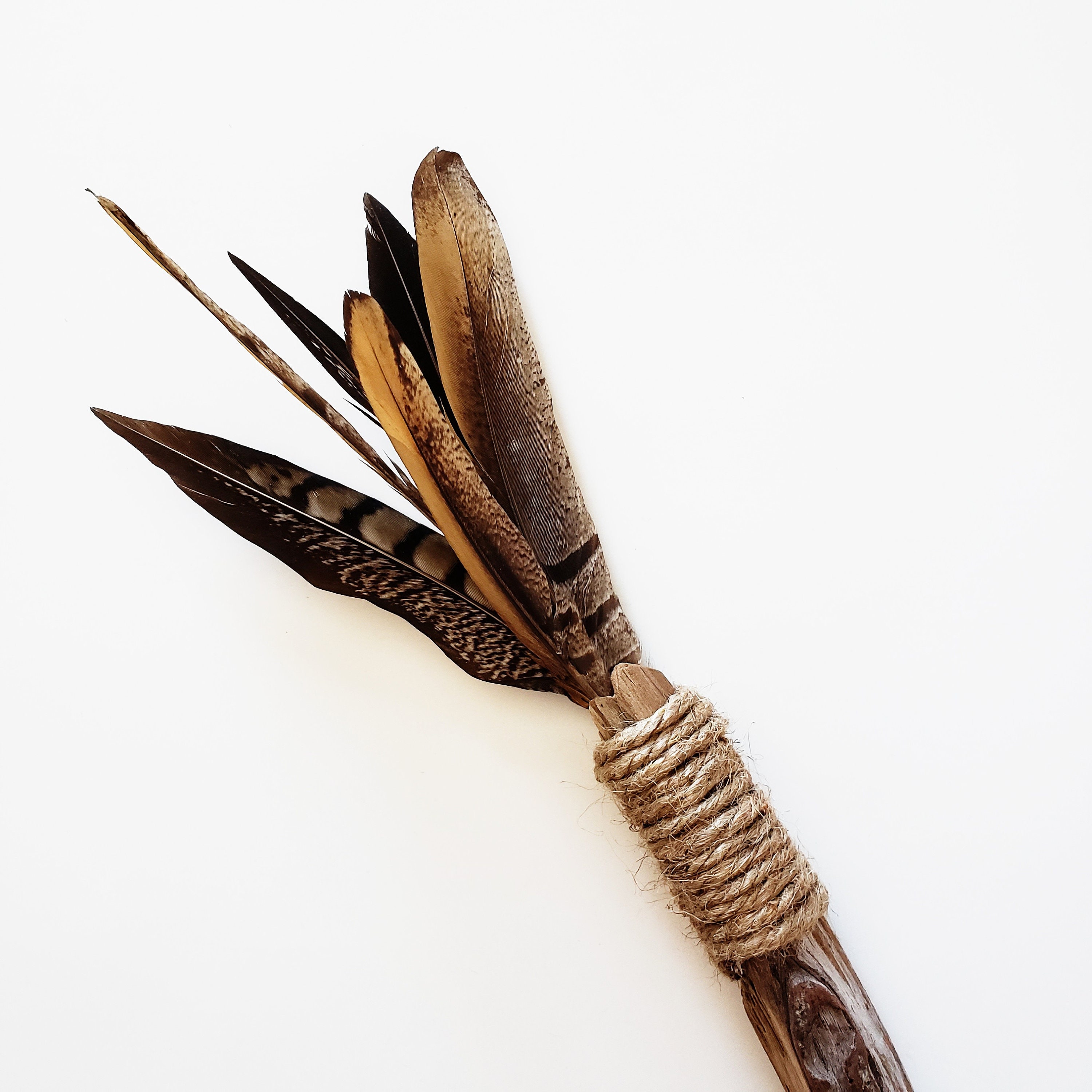 Feather Wand For Smudging Smudge Fan Made With Driftwood And Etsy