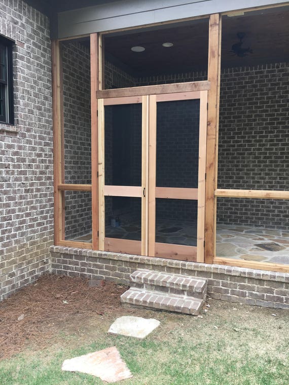Hand Made Solid Wood Screen Door Guaranteed To Not Sag Double Door