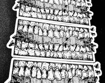 Teeth Flies Horror Art Sticker