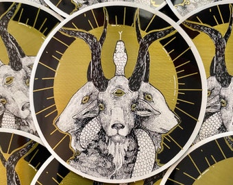 Golden Baphomet Sticker