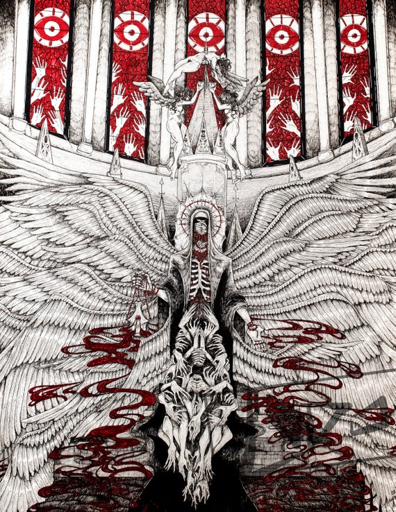 The Cathedral Angel Horror Dark Art Print - Etsy Canada