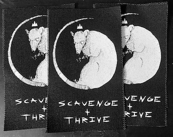Rat Scavenge & Thrive Punk Sew On Screenprinted Patch