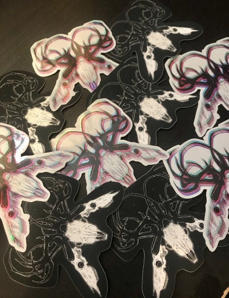 Three Headed Buck Holo/Matte Sticker