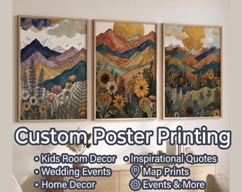Custom Satin Poster Printing – Wall Art, Decor, Signage (24" Wide)
