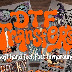 DTF Transfers Ready to Press | Large Rolls 24" & 13" Bulk DTF Transfer Roll for Custom Shirts, Hats, Bags | Direct to Film Heat Press Decals