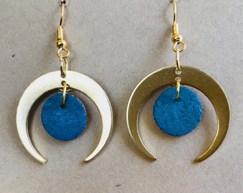 Upcycled Earrings Fabric Earrings Eco-Friendly Earrings Statement Earrings Polka dot Earrings