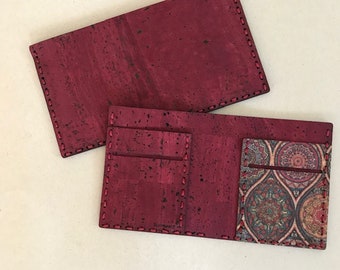 Eco-Friendly Cork Bi-Fold Wallet, Vegan Lightweight Wallet