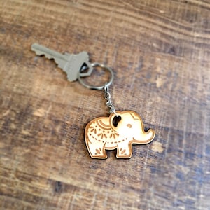 Elephant Keychain, Elephant Keyring Gift for Mom, Elephant Zipper Pull, Good Luck Charm, Gift for Animal Lover, Gift for Elephant Lover