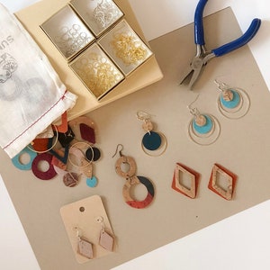 DIY Earring Kit 30 Pieces, Summer fun Gift, Eco-friendly, DIY Craft Kit for adults, DIY Jewelry Kit, diy Kit for crafty girls, Fun time