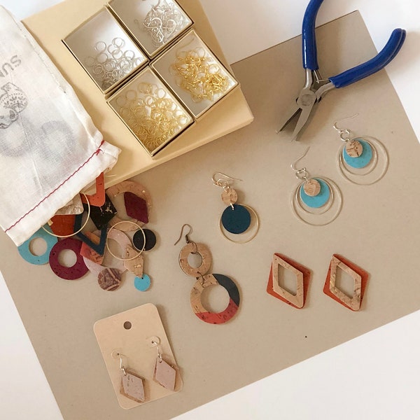Eco-friendly DIY Earring Kit 42 Pieces, Mother's Day Gift, Mother-daughter activity, DIY Jewelry, diy gift for crafty kids, Team Building
