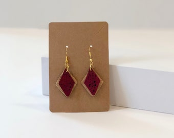 Eco-Friendly Cork Earrings, Lightweight Hypoallergenic Boho Earrings