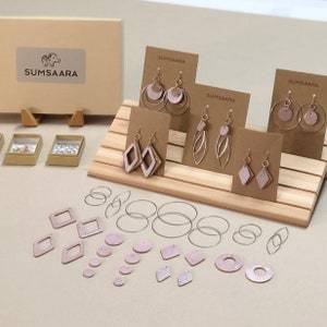 Rose Gold DIY earring kit, Mother Daughter activity, eco-friendly holiday gift, DIY jewelry craft kit for adults, DIY Gift for crafty girls