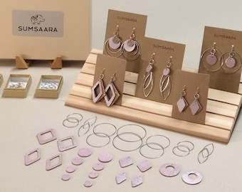 DIY Cork Fabric Earring Kit, Eco-Friendly Jewelry Craft, Mother daughter activity, Team bonding