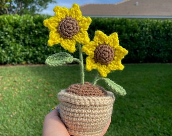 Crochet Potted Sunflowers