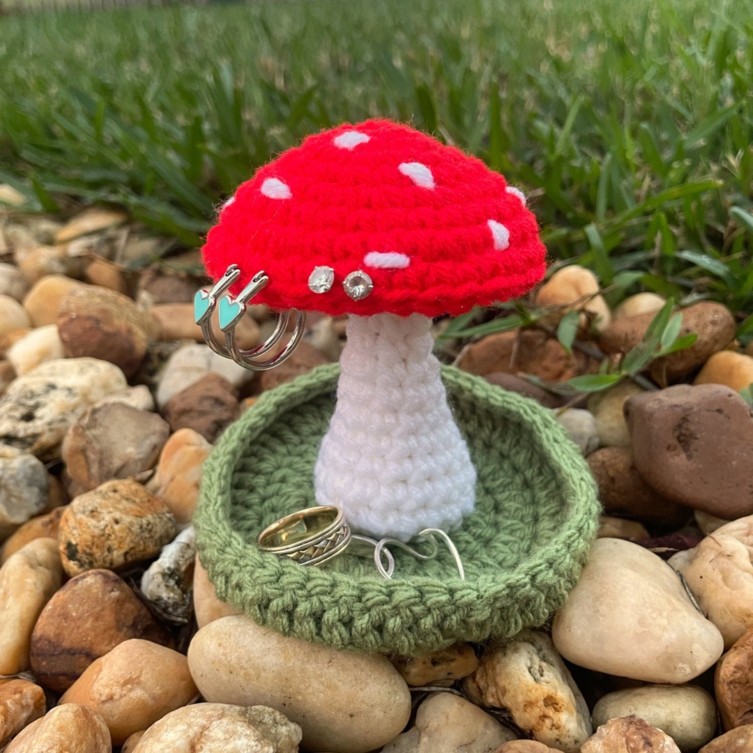 Crochet Mushroom Jewelry Holder Etsy