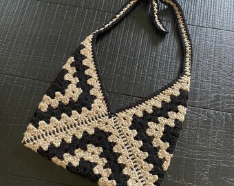 Crochet Granny Square Purse | Customizable Purse | Tote Bag | Crochet Tote | Crochet Purse | Granny Square Bag | Boho Bag | Boho Purse