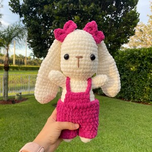 Crochet Bunny Plushie | Crochet Custom Plushie | Crochet Rabbit | Rabbit Plushie | Soft Plushie | Cuddly Plushie | Bunny in Overalls