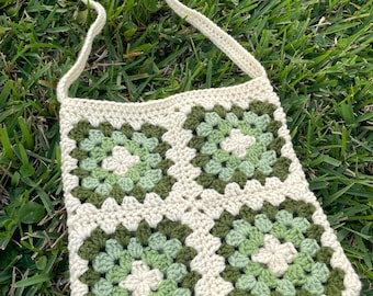 Crochet Granny Square Bag, Customizable Purse, Summer Tote Bag