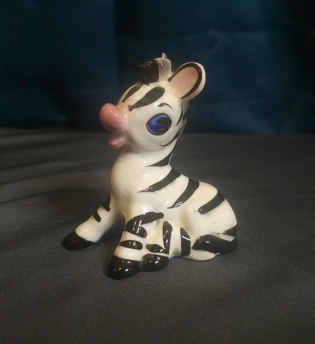 Porcelain Zebra Figurine Salt Shaker Made in Japan Etsy