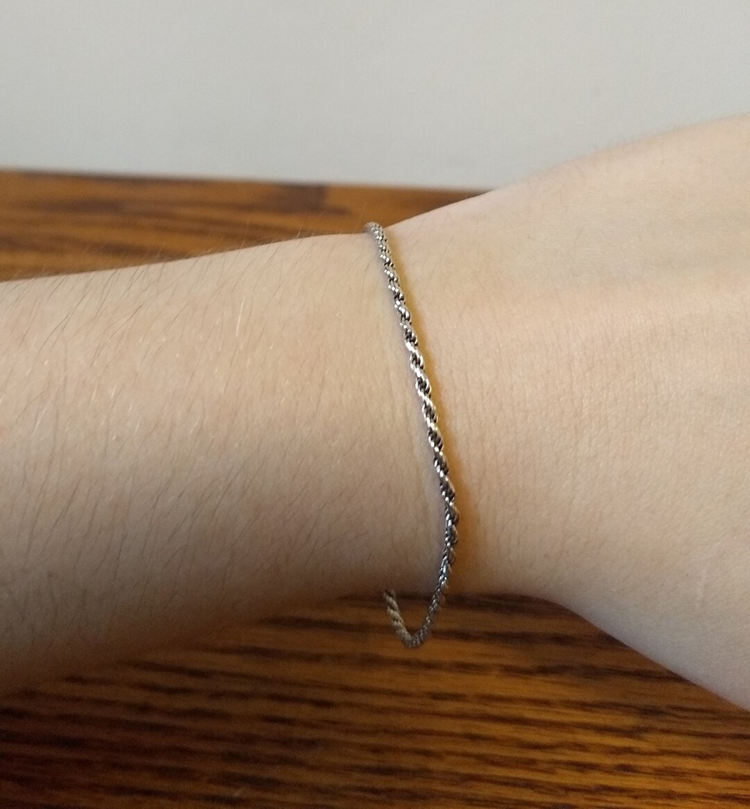 Sterling Silver Braided Rope Chain Bracelet Vintage Made in Italy Etsy