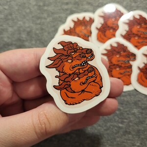 Cerberus Three Headed Dog Hound of Hades glossy vinyl weather resistant sticker