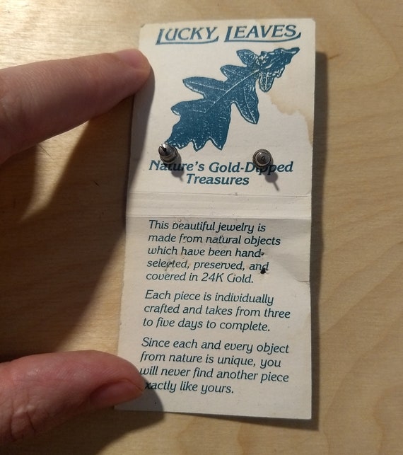 Lucky Leaves 24k gold dipped sand dollar stud ear… - image 3