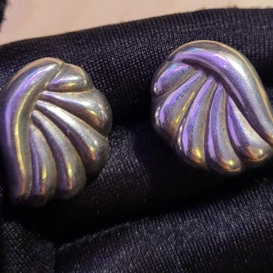 Abstract sterling silver clip on earrings