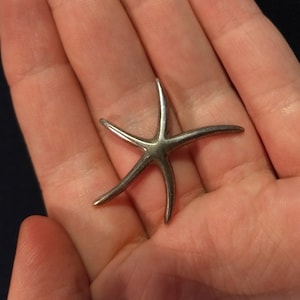 Sterling silver starfish sea star pendant asymmetrical shape