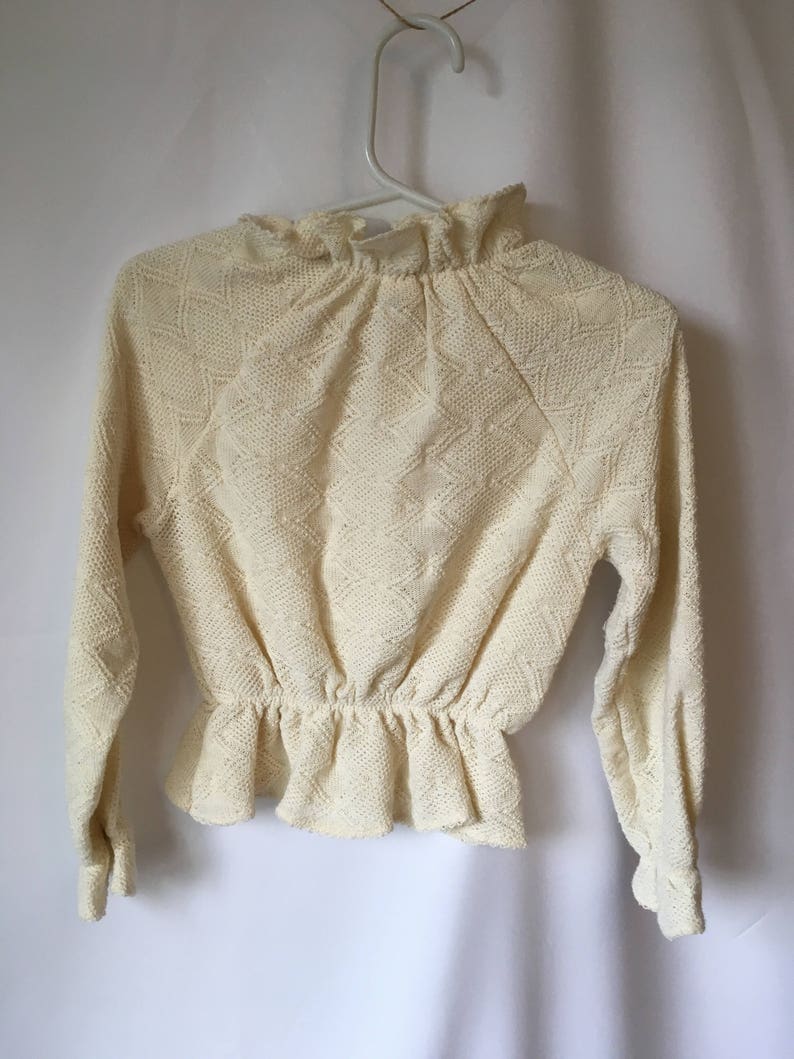 vintage CARTER'S BOHO TOP Cream Textured Girls size 5 1980s image 3