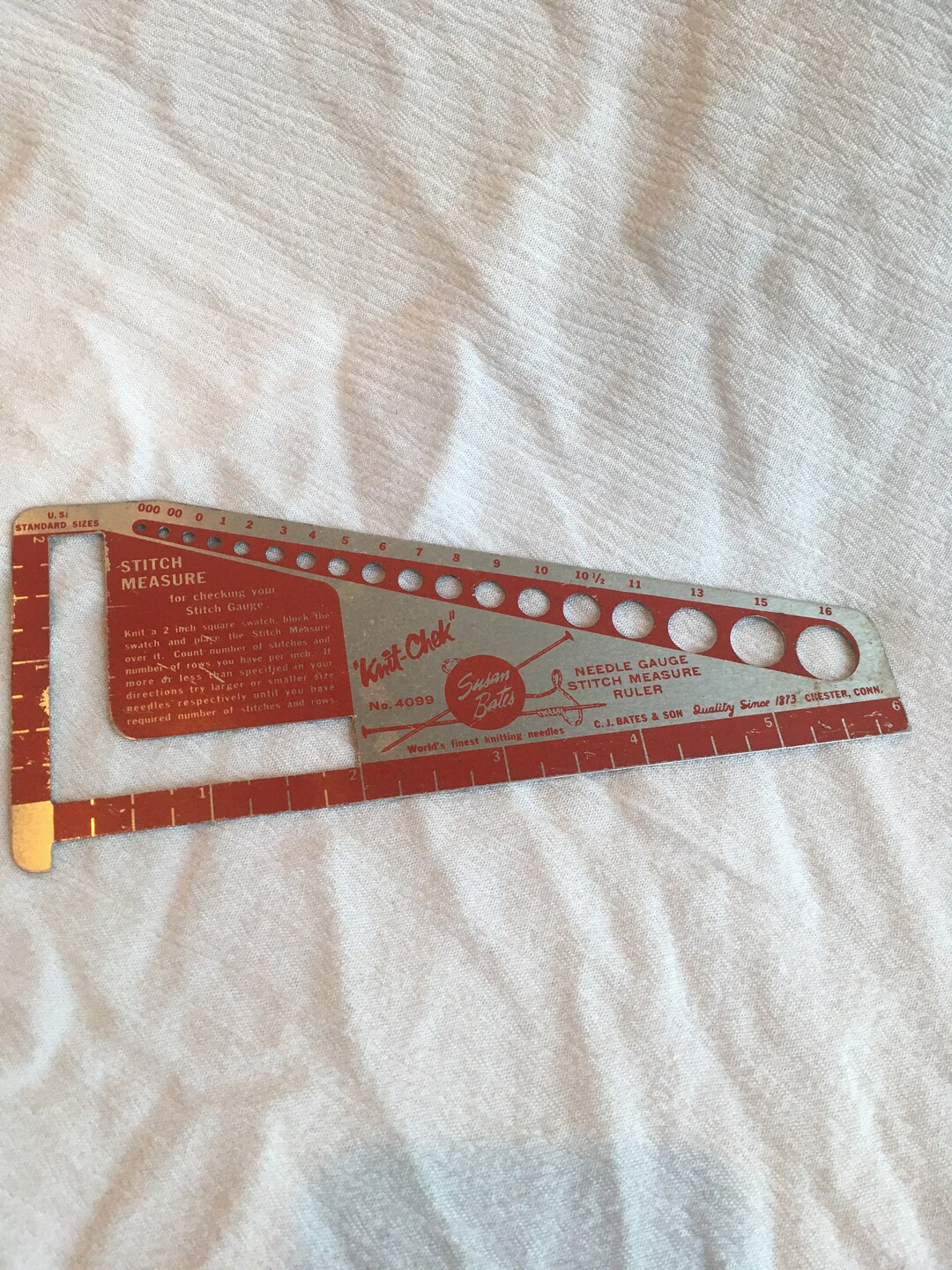 Vintage Collectible NEEDLE GAUGE RULER Susan Bates 1940-1950s - Etsy