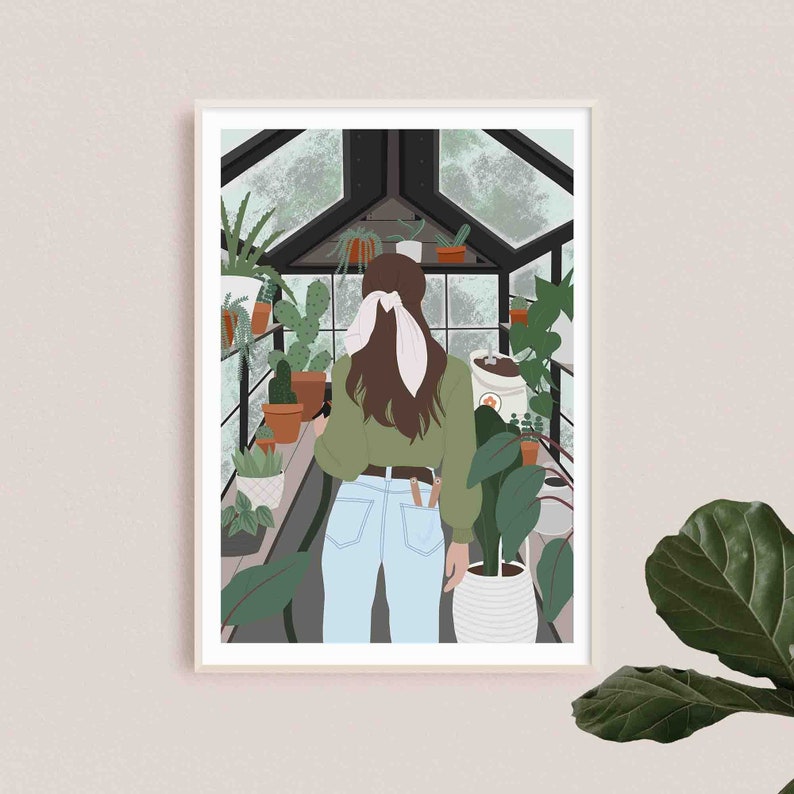 A4 Art Print The Green House Illustration Wall Art Home Etsy