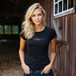 World Traveler Tee, Slim Fit Tee, Travel Shirt, Women&#39;s Shirt, Graphic Fitted Tee, Airplane T-Shirt, Aviation, Crew Neck, Gift