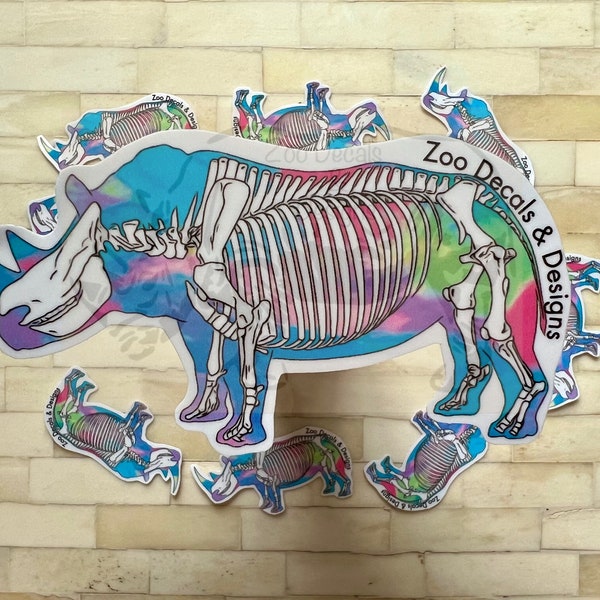 White Rhino Skeleton - Stickers