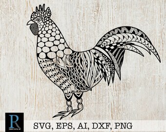 Download Mandala Rooster Svg Etsy