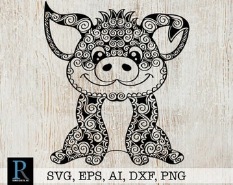 Download Pig Mandala Svg Free Project - Layered SVG Cut File