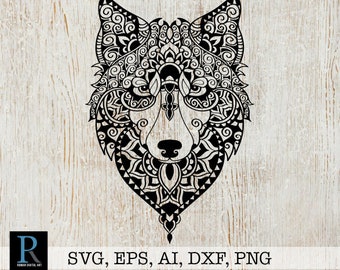 Download Wolf mandala | Etsy