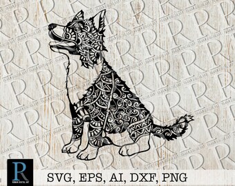 Download Mandala Collie Svg Etsy