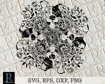 Download Pit Bull Mandala Etsy
