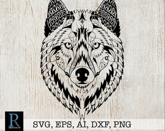 Download Wolf Mandala Svg Etsy