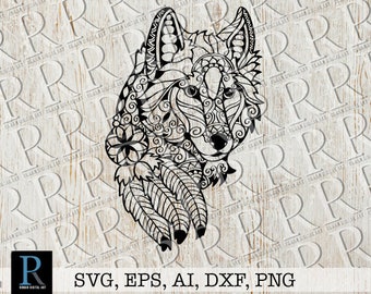 Download Wolf Mandala Svg Etsy 3D SVG Files Ideas | SVG, Paper Crafts, SVG File