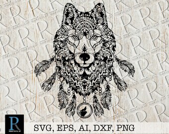 Download Wolf Mandala Svg Etsy